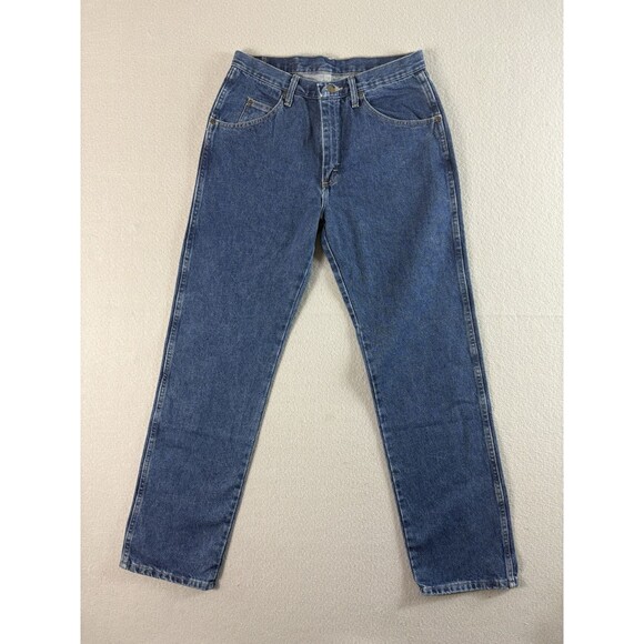 Wrangler Mens Jeans 33x32 Blue Dark Wash Five Star U Shape Regular Fit 96501DS - Picture 2 of 12
